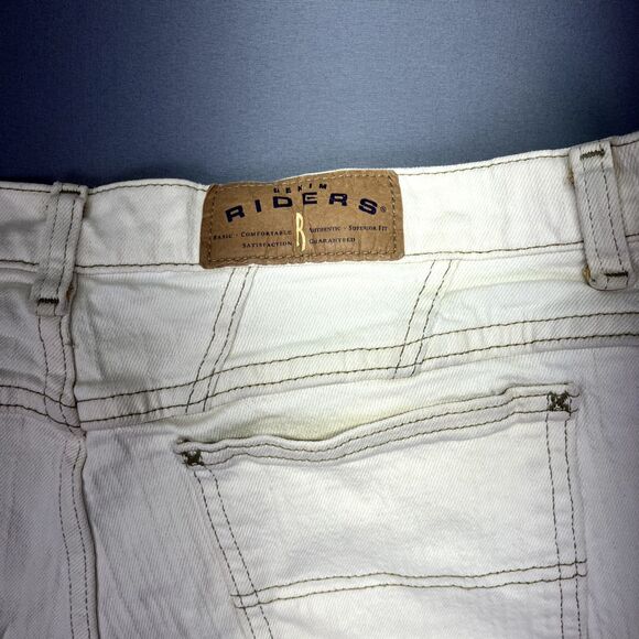 Lee Riders Womens Mom Jeans Size 16M Blue White Relaxed Stretch Cabincore - Picture 16 of 16